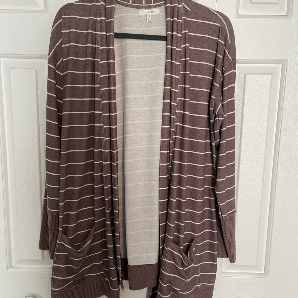Maurices Size L Striped Cardigan